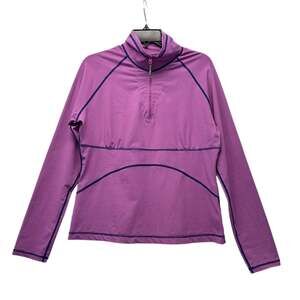 ATHLETA Quarter Zip Stride Pullover Top Women's Size XL Orchid Purple Activewear